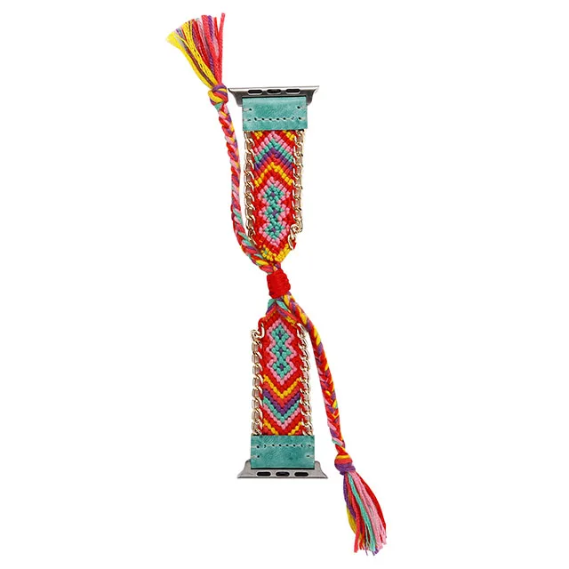 

Colorful Fabric Braided Rope Strap for Apple Watch 40/44mm 38/42mm woman Adjustable Bracelet Band Watchband for iWatch 5/4/3/2