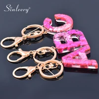 sinleery acrylic hot pink letter keychain key ring flash chip pendant for women key ring jewelry girlfriend gift ys005 ssk