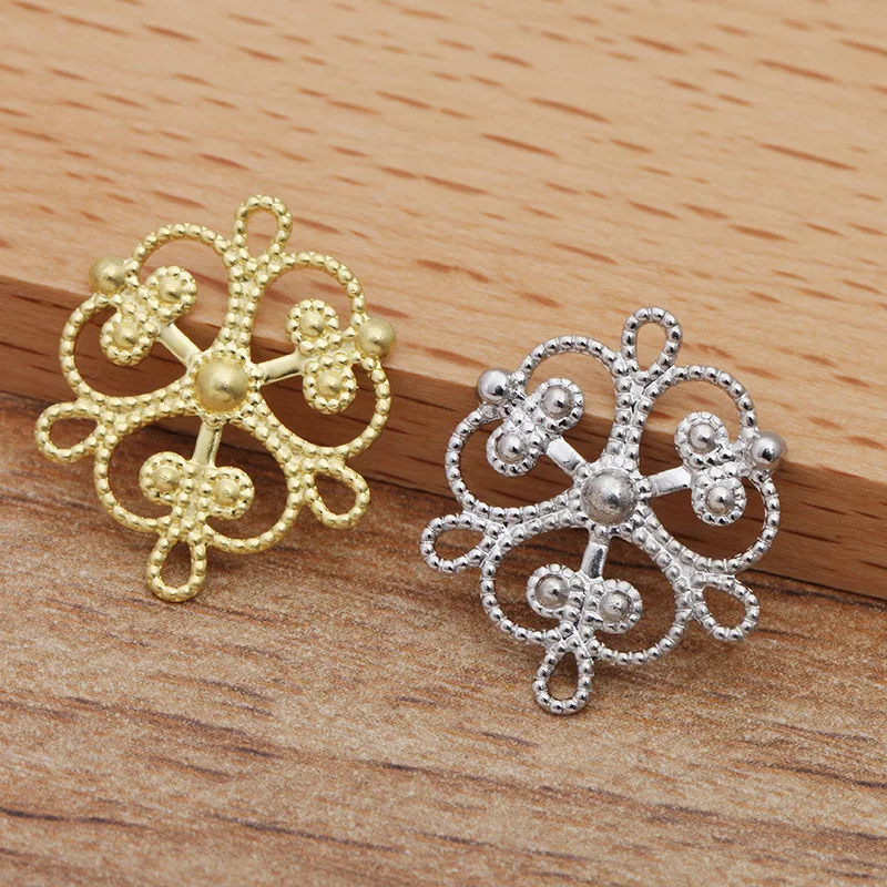 50 шт 15 мм латунные выдалбливают цветок кусок филигранные обертывания