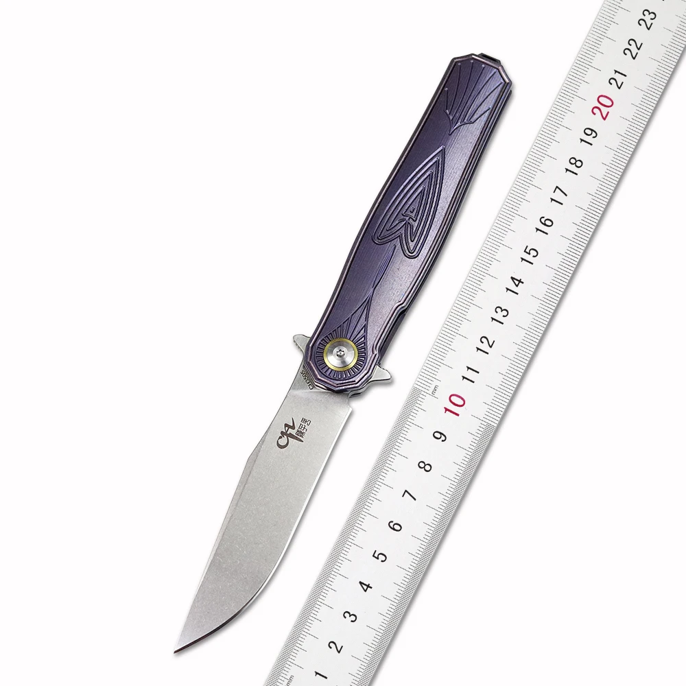 

CH S35VN Blade Folding Knife TC4 Titanium Handle Ball Tactical Tactical Knife Outdoor Camping Self-defense Hunting EDC Tool 3505