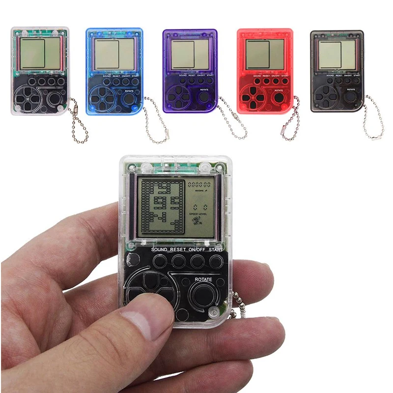 Мини классическая игра ручной ретро с брелоком для детей студентов тетрис видео