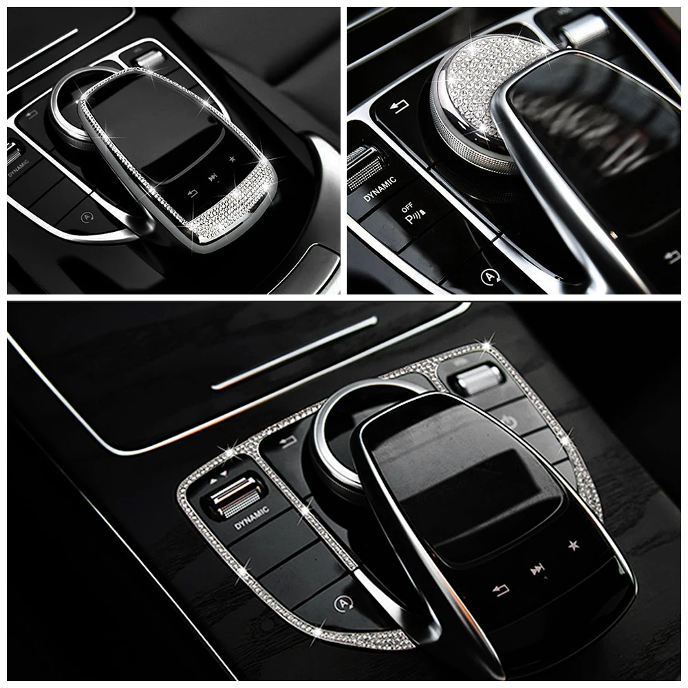 

For Mercedes Benz E W213 E200 E220 E250 Central Console Mouse Adjust Button Switch Refit Artificial Crystal Diamond Decal Trim