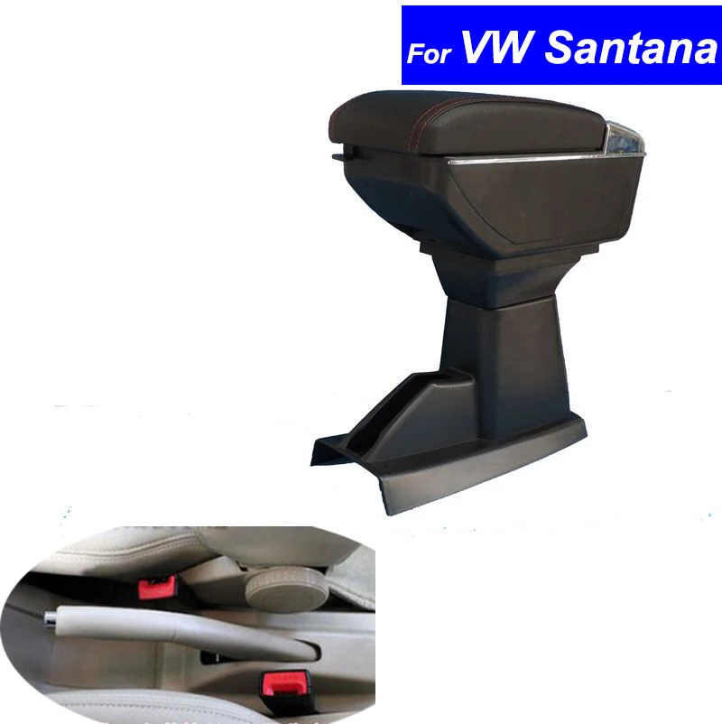 Для Volkswagen VW Santana 2001 ~ 2011 подлокотник кожаный автомобиль центральной консоли