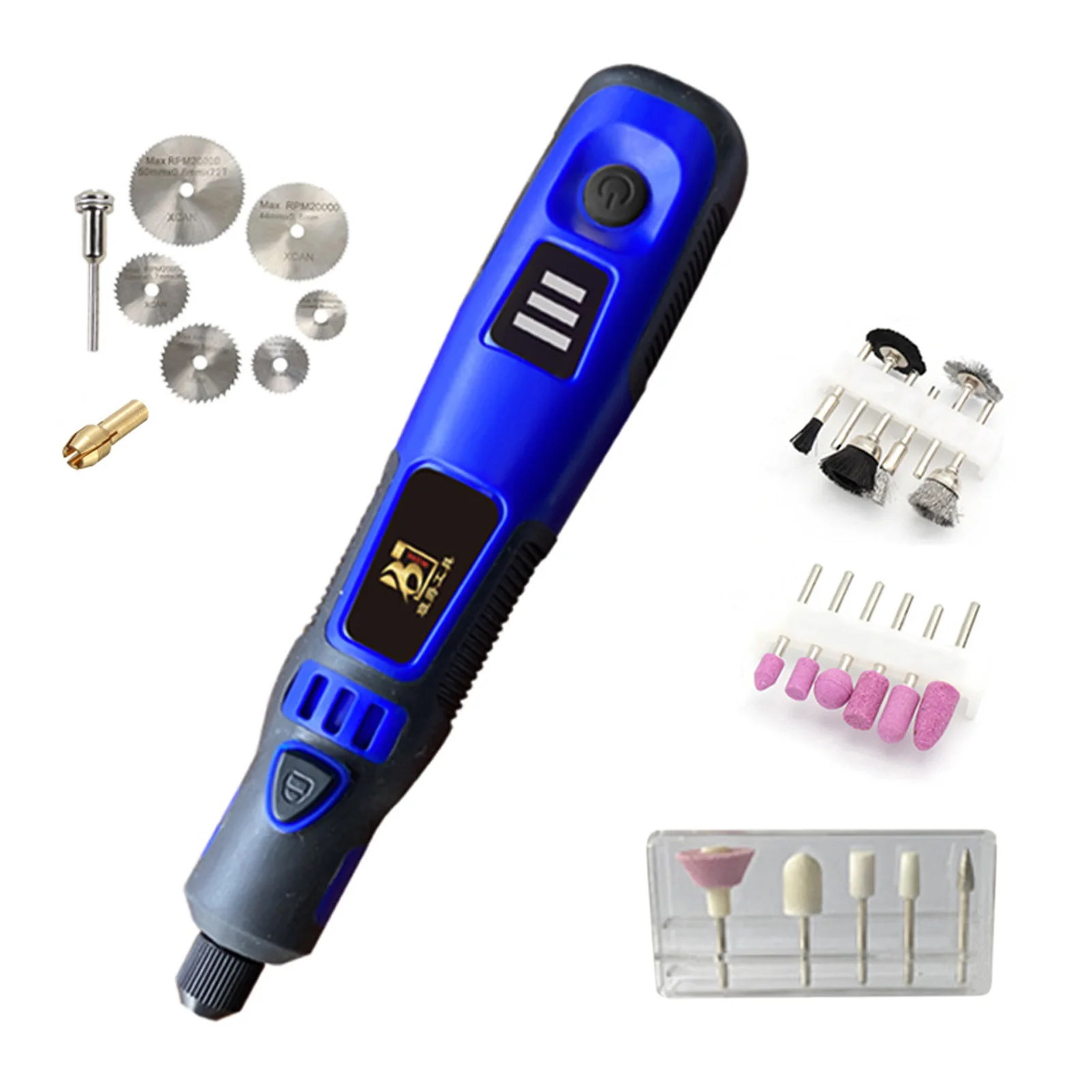 

Беспроводной Вращающийся набор инструментов ручная электрическая шлифовальная машина 3 уровня перезаряжаемая скорость с 24 шт. аксессуаров...