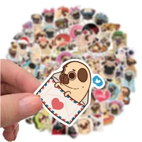 103050100pcs cartoon animal pug graffiti birthday party gift stickers loyal hunting family pet waterproof skateboard cute