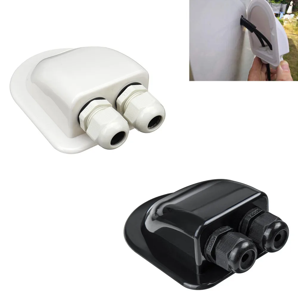

Double Wire Entry Gland Box Solar Panel Roof Wire Entry Gland Box Cable Motorhome White Double Hole RV Yacht Car Accessories