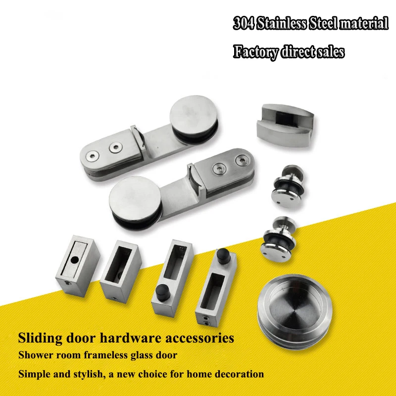sliding door glass door kitchen shower room frameless glass door roller hanging wheel wheel pulley bathroom hardware accessories free global shipping
