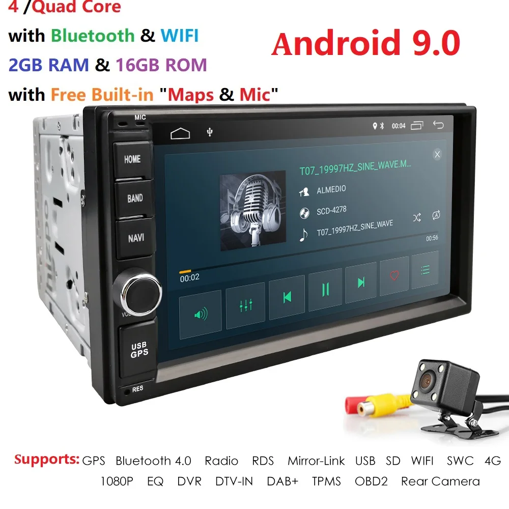 HIZPO 2G RAM 2 Din SD Android 9 0 автомобильный без DVD радио плеер 7 &quot1024*600 универсальный для