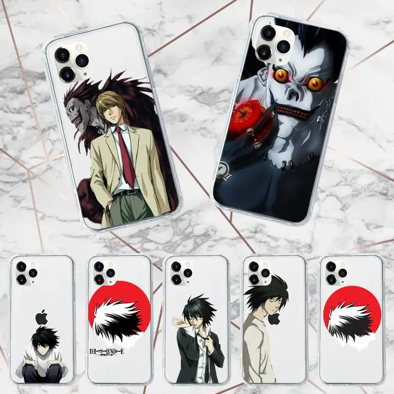 

Anime Manga Death Note Ryuk Phone Case Transparent for iPhone 7 8 11 12 13 mini pro X XS XR MAX Plus