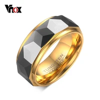vnox 100 tungsten men ring wedding male jewelry gold color 8mm width dropshipping