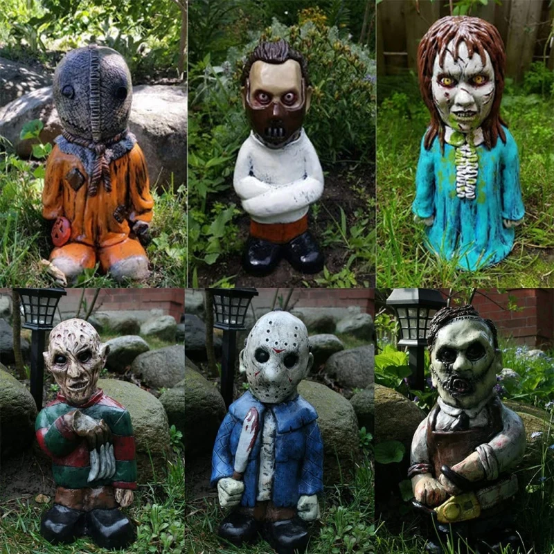 

Halloween Horror Zombie Dwarf Ornaments Resin Sculpture Suitable for Gardens Indoors Scary Dolls