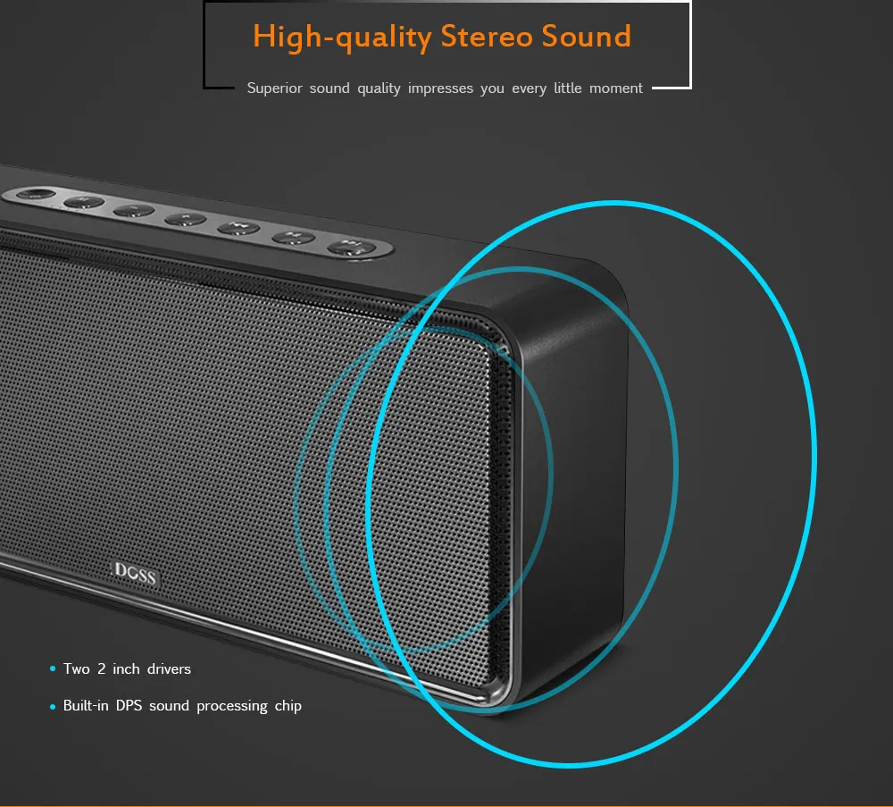 DOSS DS-1685 Портативный беспроводной Bluetooth Саундбар динамик высококачественный стерео звук 3,5 мм AUX аудио вход сабвуфер динамик