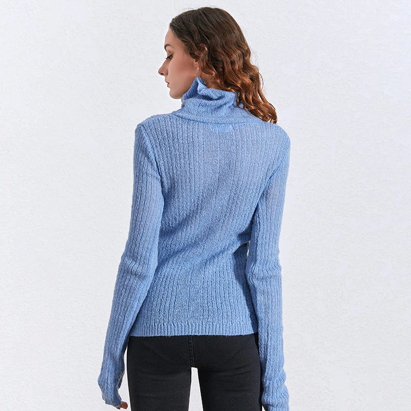 TWOTWINSTYLE водолазка вязаный пуловер топы для женщин длинный рукав Повседневный