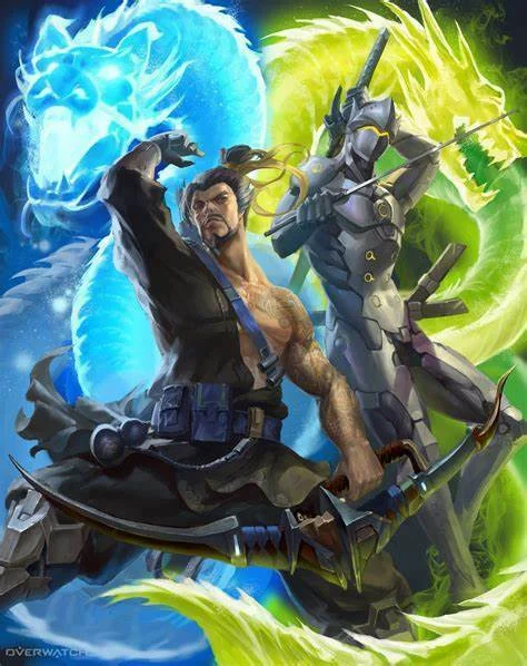 Популярная Аниме игра Blizzard OW Hanzo Genji Художественная печать фильмов Шелковый