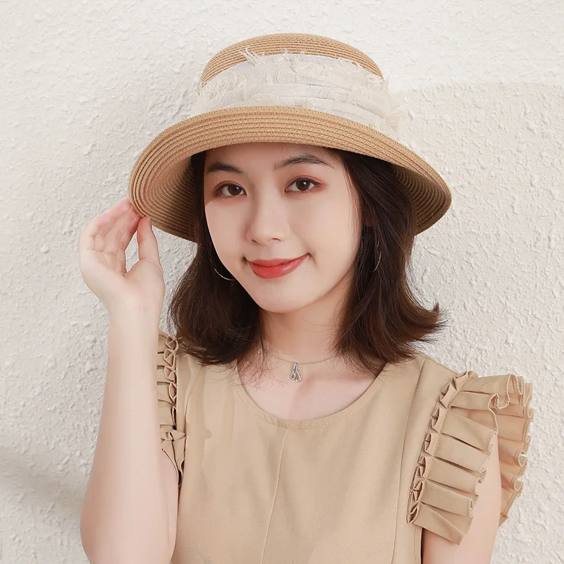 

Rural Wind Outdoor Vacation spring/summer 2022 Dome Straw Hat Become Warped Edge Basin Hat Shading Is Prevented Bask In Luxury C