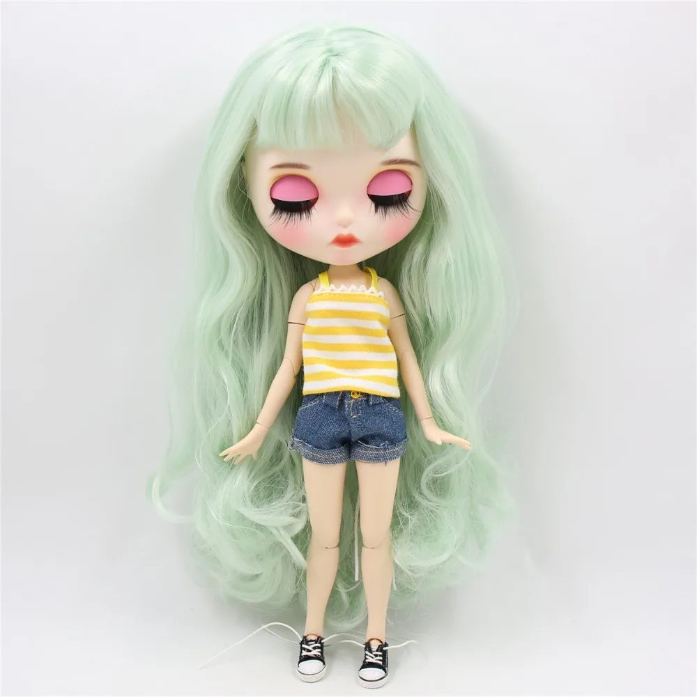 ICY factory blyth кукла на заказ, индивидуальная кукла, лицо, белая кожа, соединение тела, bjd, матовое лицо, бледно-зеленые волосы, 30 см, 1/6 игрушка