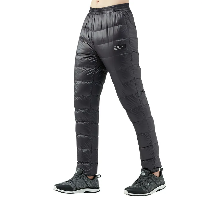 Tectop зимние сверхлегкие брюки на утином пуху для мужчин и женщин мужская верхняя