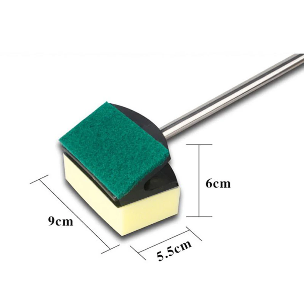 Стеклянная двухсторонняя губка для аквариума с желтыми и зелеными водорослями