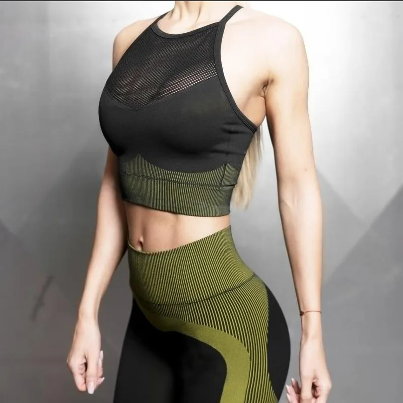 Женский бесшовный укороченный топ для фитнеса и йоги |