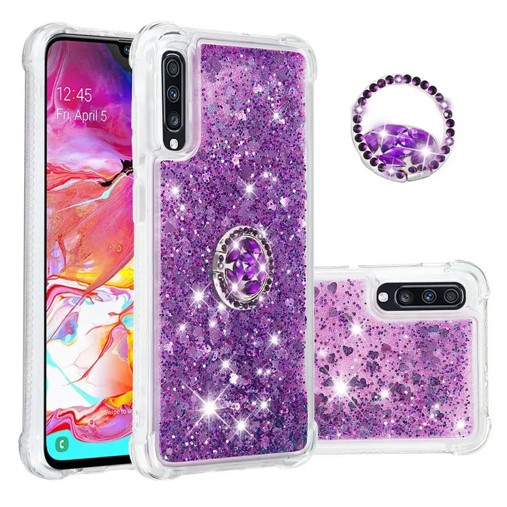 Модный чехол с динамичным блестящим зыбучим песком для samsung Galaxy A70 мягкий из ТПУ