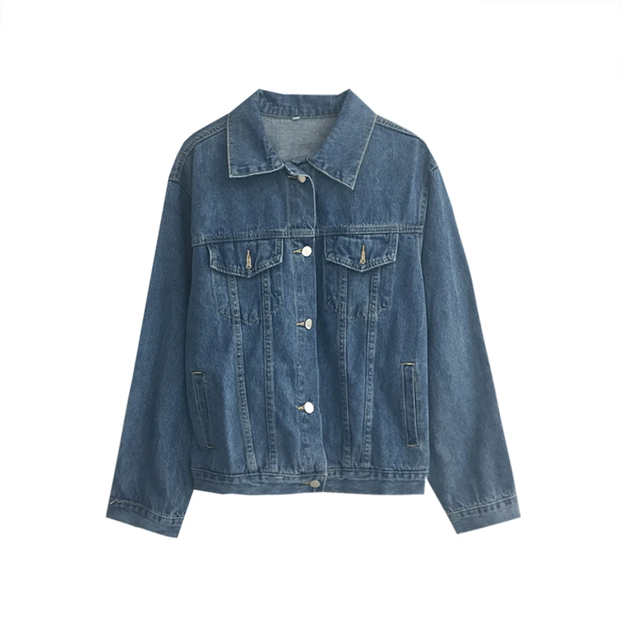 

DICLOUD Harajuku Oversized Denim Jacket Woman Fashion Long Sleeve Loose Hooded Outerwear Women Casual Plus Size Denim Coats