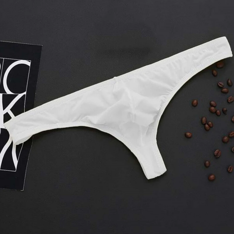 Men Lingerie Underwear Bulge T-back Mens Solid Thongs G Strings Pounch Breathable Sexy Underwear Low-rise Thong Underpants