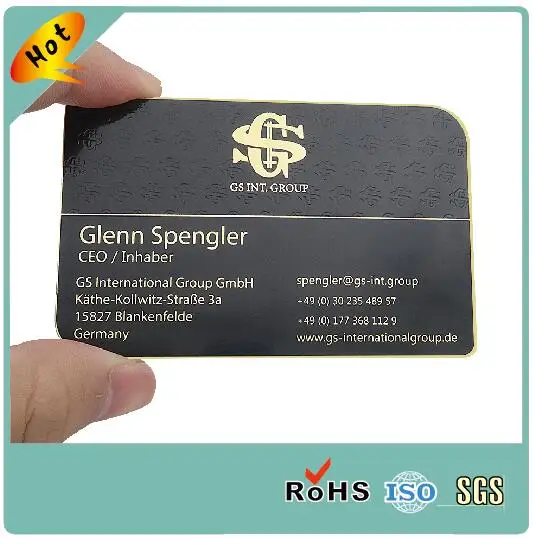 high standard chemical etched black stainless steel laser engraved metal cards