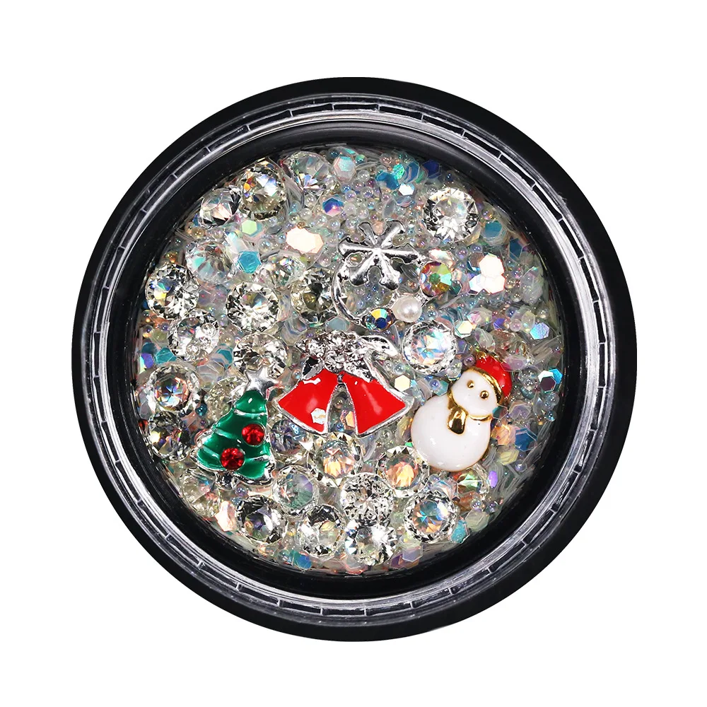 

Стразы для дизайна ногтей, Рождественский дизайн, красочное прозрачное основание, Блестящие Блестки для ногтей, 3D украшение из кристаллов