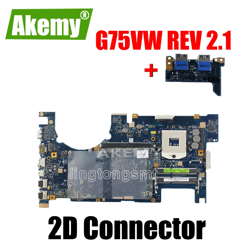 

Отправка платы + G75VW материнская плата REV: 2,1 2D разъем для Asus G75V G75VW материнская плата для ноутбука G75VW материнская плата G75VW материнская плата