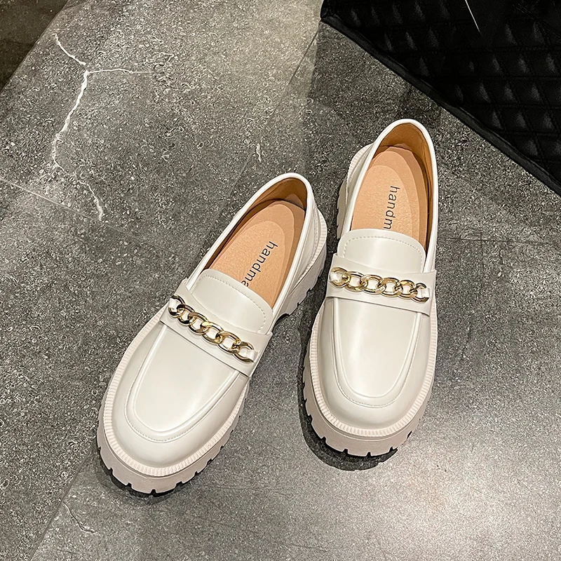 Женские туфли на плоской подошве Лоферы Модные женские кожаные фирменные