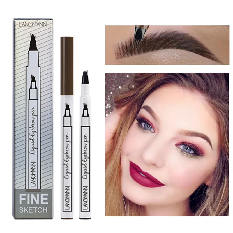 Микроблейдинг для бровей татуаж ручка водостойкая 4 головки тонкий эскиз жидкий