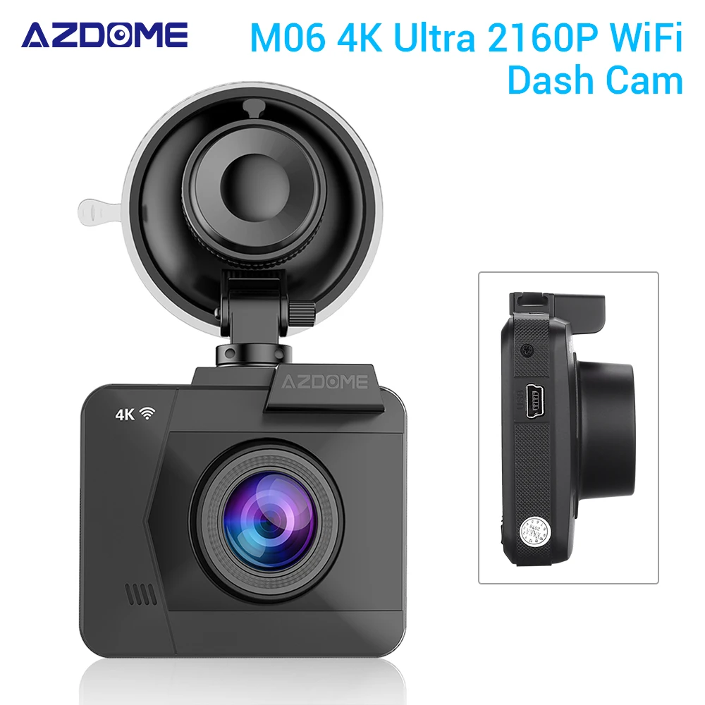Видеорегистратор AZDOME M06 4K HD Ultra 2160P/24FPS Wi-Fi GPS ночное видение | Автомобили и