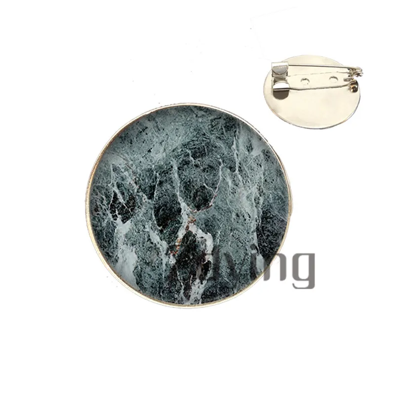 Zdying текстура мраморного камня брошь значок стекло кабошон с фото Броши из