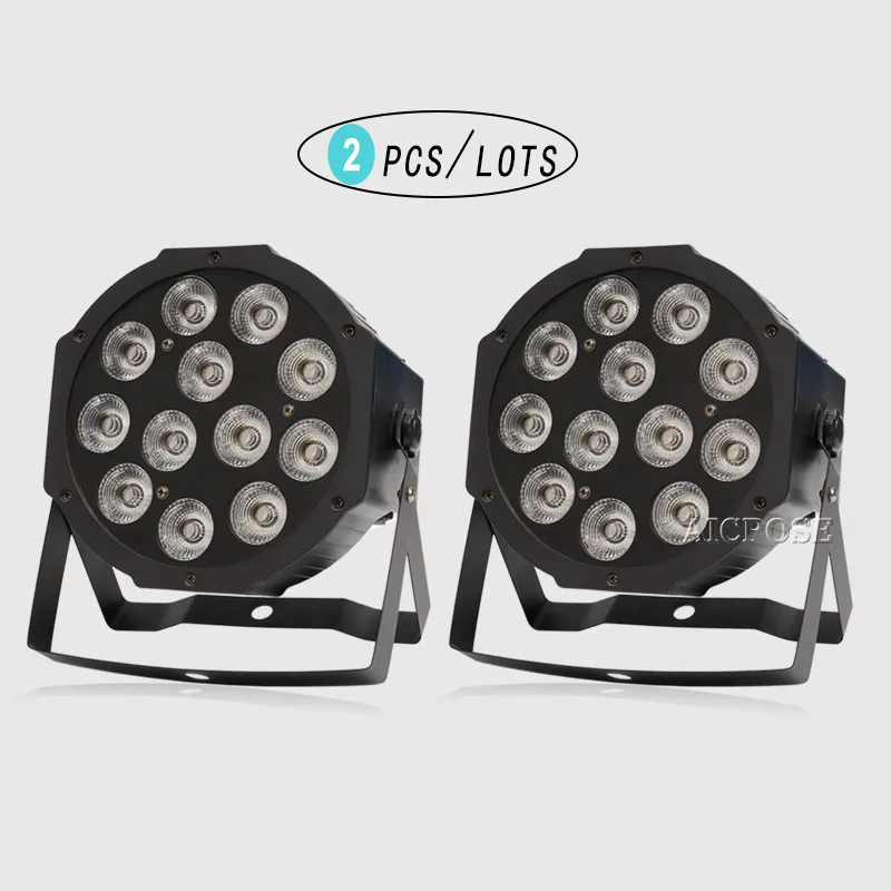 2 шт./лот Led Par Светильник s 12x12 Вт 6 в 1 RGBWA UV Плоский с dmx512 управлением настенный