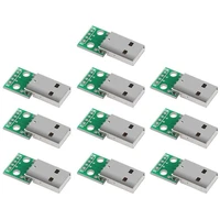 10pc usb to dip board usb type a male plug to dip converter board 4 pin 2 54mm pitch adapter for diy usb power supply breadboard