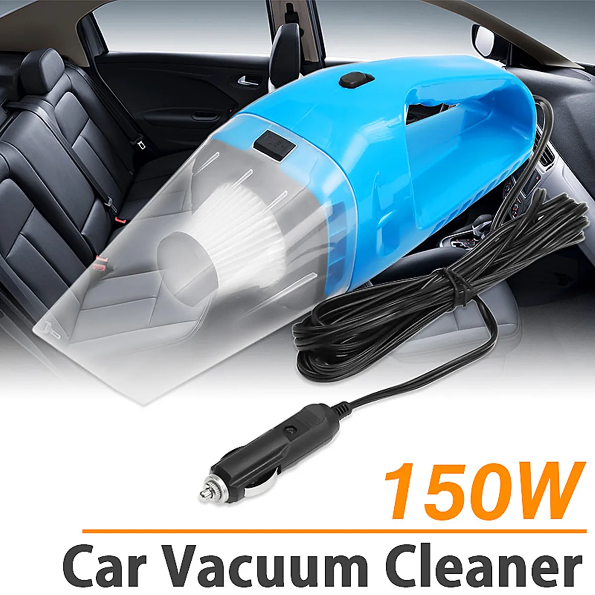 

Car Vacuum Cleaner 150W 12V Portable Handheld Auto Vacuum Cleaner Wet Dry Dual Use Duster Asur Voiture