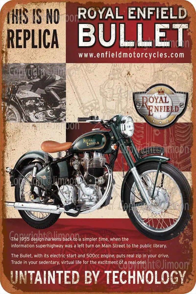 Металлический винтажный жестяной знак Royal Enfield в виде пули декор для фильма дома