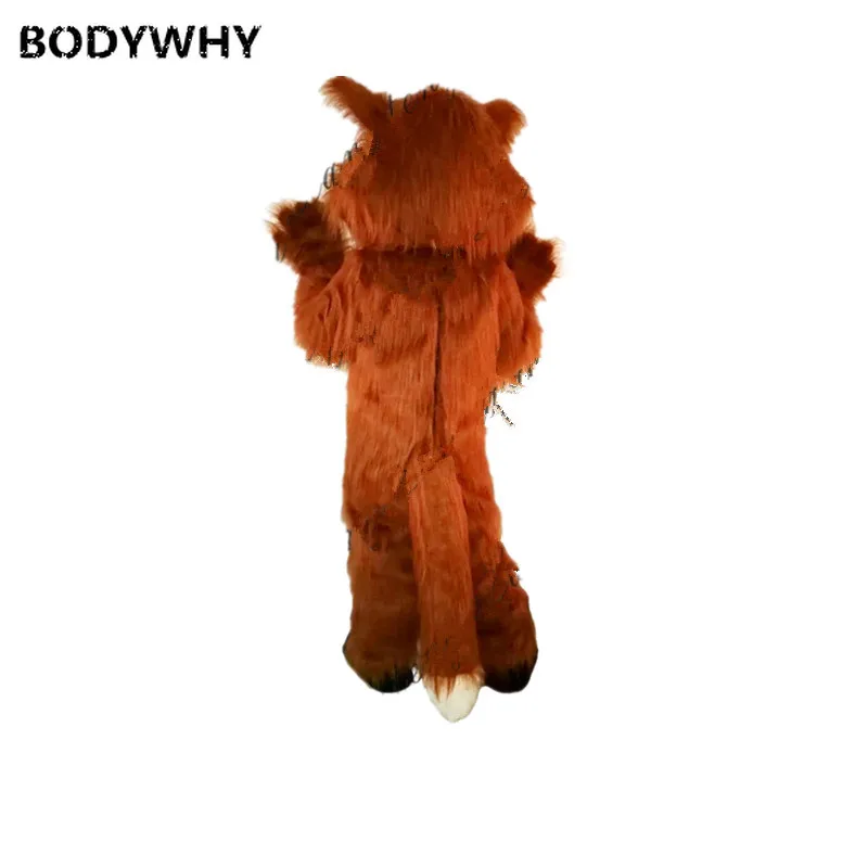 New Style Cosplay Dark Brown Adults Husky Long Fur Wolf Mascot Costume Fursuit Animal Dress | Тематическая одежда и