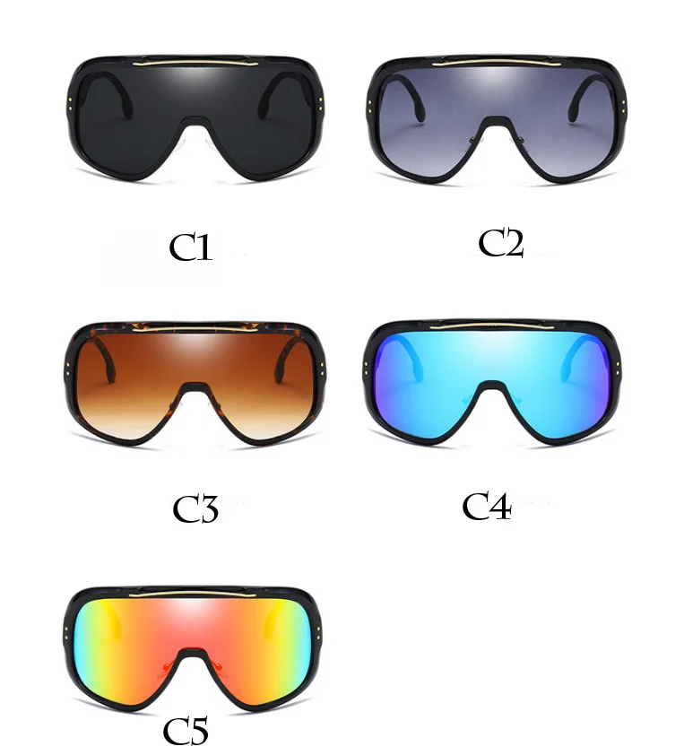 

Oversized Metal Chain Sunglasses Women One Piece Frame Metal Female Sun Glasses Shades Shade Sand prevention