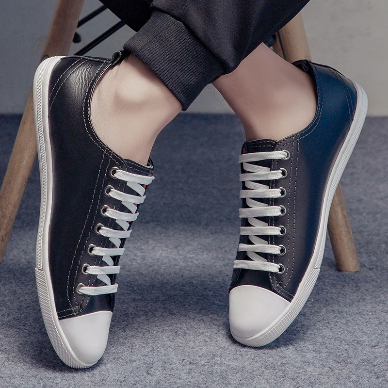 Туфли мужские кожаные натуральная кожа Повседневная модная обувь лоферы черные