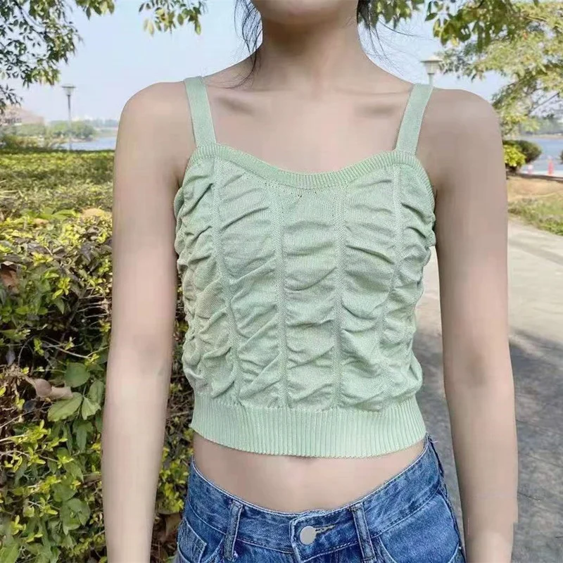 Женская Повседневная майка женские сексуальные топы вязаные обтягивающие майки
