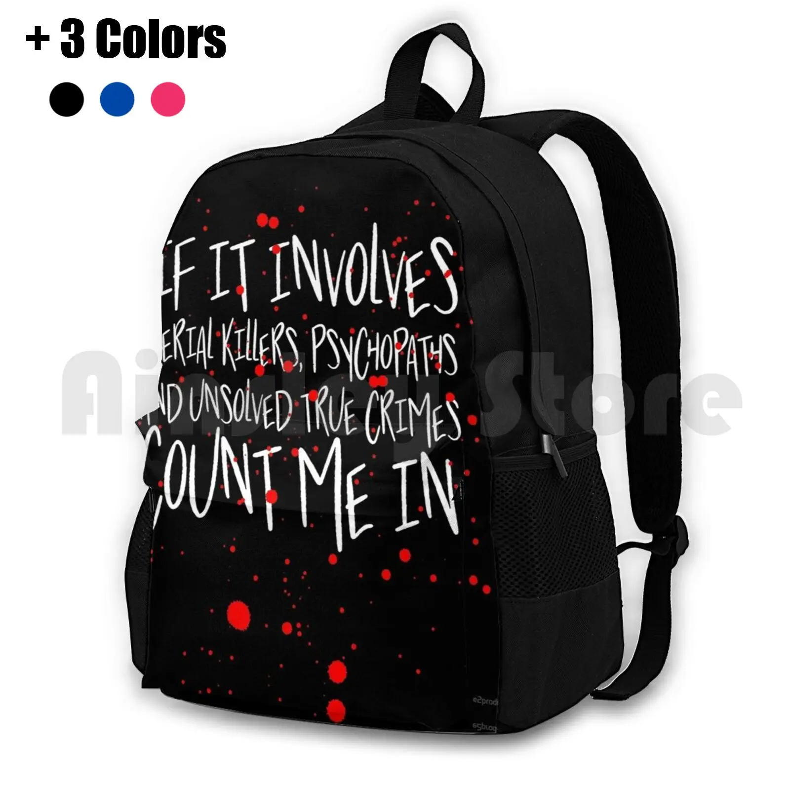 

Serial Killers , Psychopaths & Unsolved True Crimes Outdoor Hiking Backpack Waterproof Camping Travel True Crime Murder