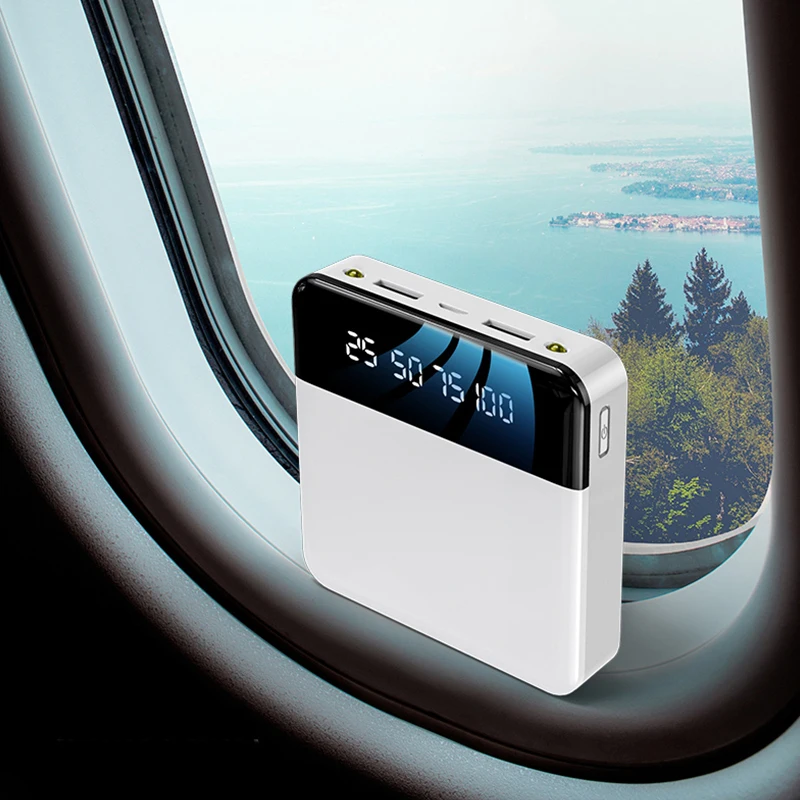 Mi ni power Bank, 20000 мА/ч, для iPhone 8, Xiaomi mi, внешняя батарея, power bank, быстрая зарядка, повербанк, светодиодный, цифровой дисплей
