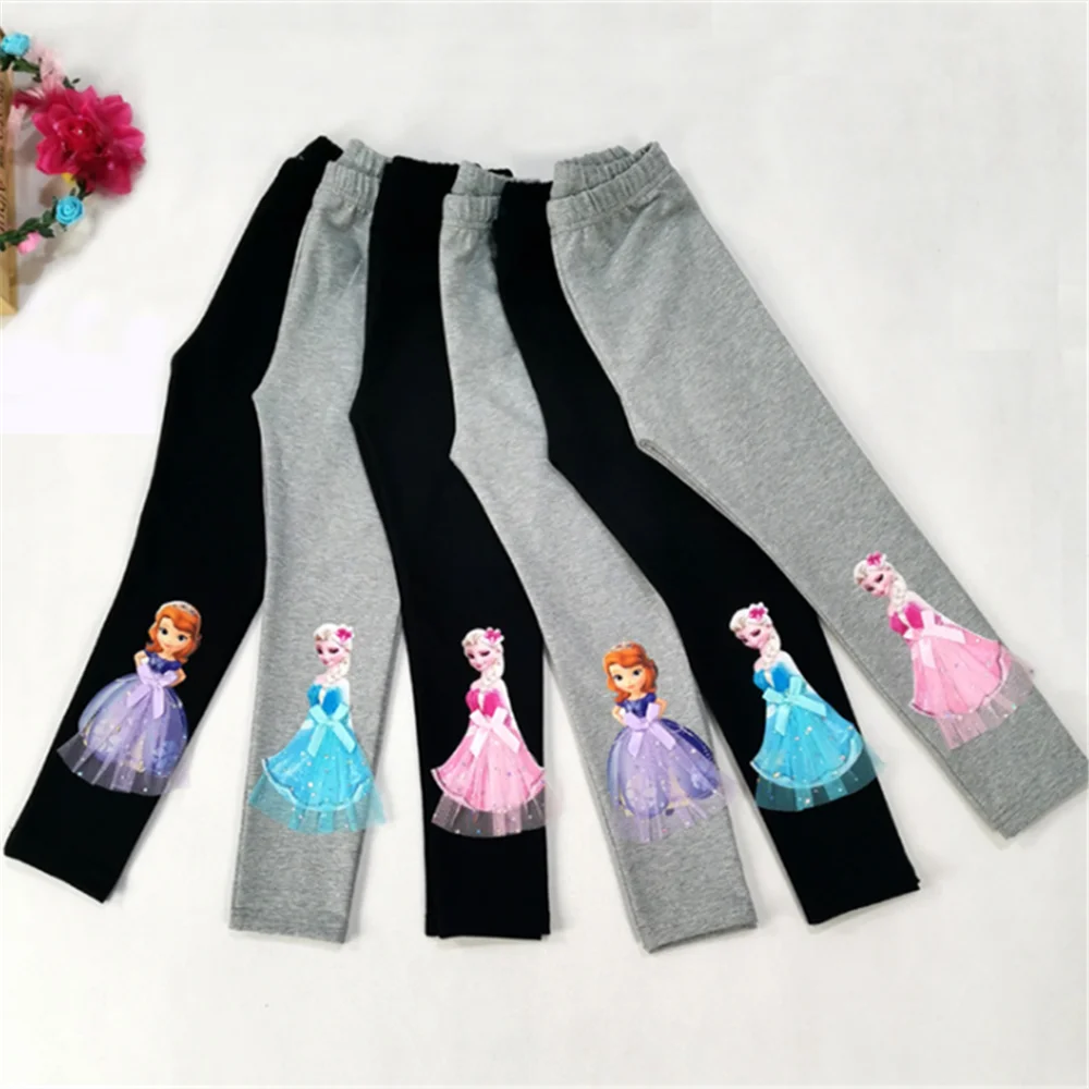Леггинсы для маленьких девочек Сезон осень зима Детские длинные штаны с 3D