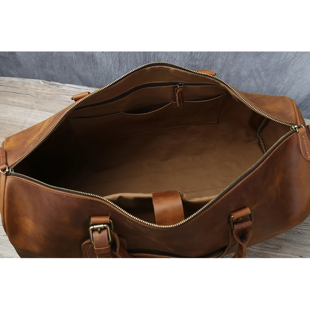 Сумка для ручной клади ZRCX в стиле ретро дорожная сумочка из натуральной кожи