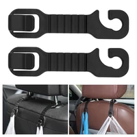 flexible headrest hooks 2 piece strong and durable rear seat hanger bagcoat storage black