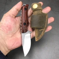 hunt hidden canyon hunter fixed blade knife 2 79 s30v drop point stabilized wood handles leather sheath tactical knives edc