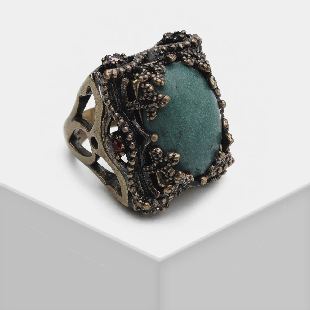 

JZ07457-P97 Amorita boutique Blue resin lace pendant ring