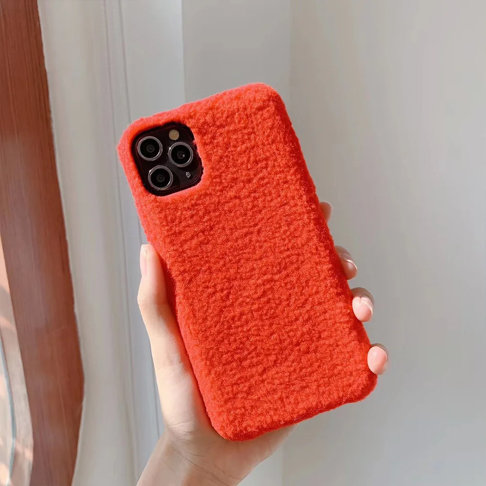 Мягкий шерстяной плюшевый чехол для телефона iPhone 11 Pro X XS XR Max 7 8 Plus зимний теплый