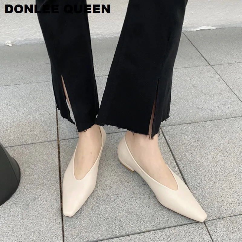 2020 новые весенние туфли на плоской подошве Балетки женские модные Брендовые